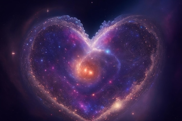 a Heart Made Of Galaxies Representing a Universe Of Emotions