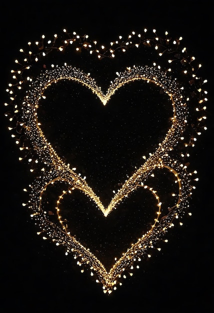 Photo heart made of lights with a heart that says  heart