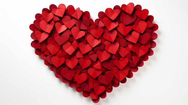 a heart made of red paper hearts