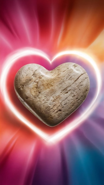 Heart Natural Stone on a colorful background wallpaper postcard card