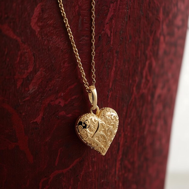 Photo a heart necklace with a heart on it is on a chain