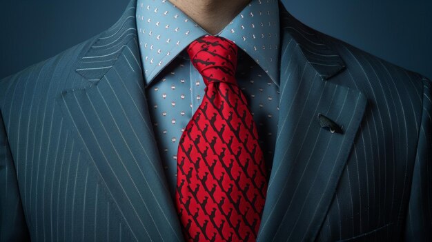 Photo heart patterned tie on formal attire for unique business fashion concepts and formal events