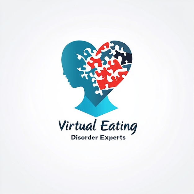 Photo heart puzzle logo for eating disorder support