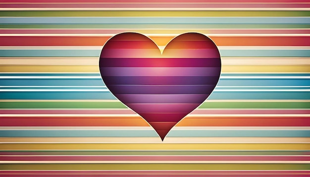 Photo heart and rainbow stripes pattern