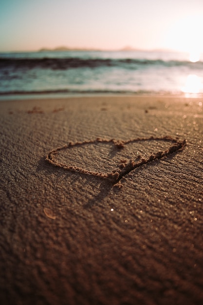 Heart on the sand