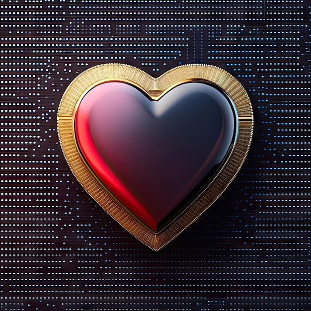 Heart shape Computer cell phone micro chips Valentine Motherboard Data RAM Circuitry processor