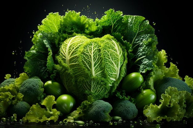 heart shape of fresh vegetables