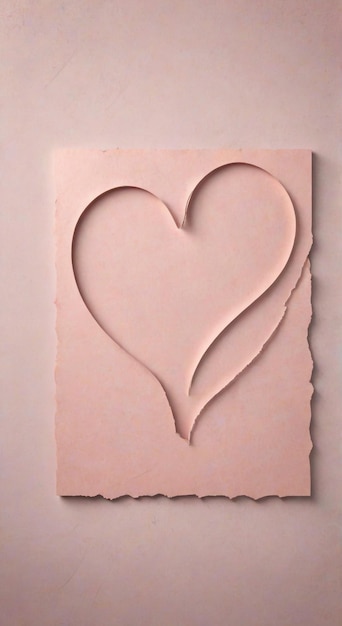 Photo a heart shape is on a pink surface