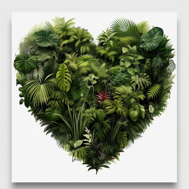 Heart Shape jungle or forest Heartshaped pond in a tropical forest valentines day Nature