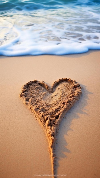 heart shape made by a heart on the beach