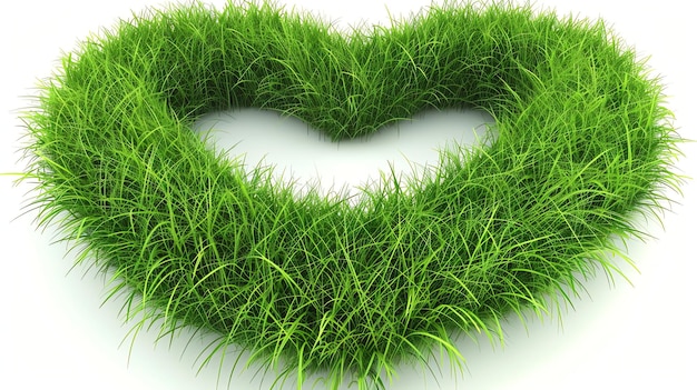 A heart shape made out of green grass