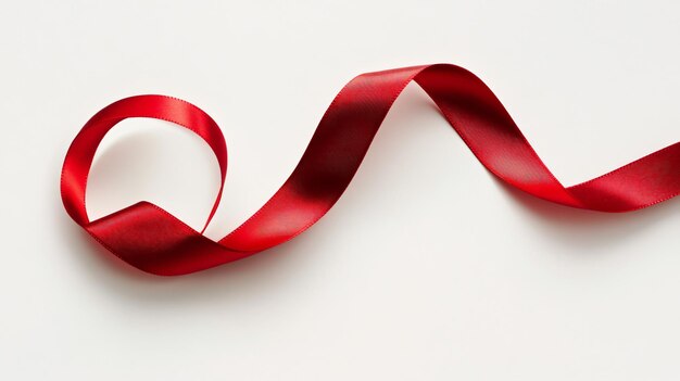 Heart Shape Red Ribbon High Quality Image