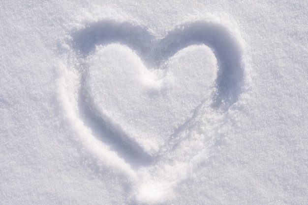 Heart shape on the snow