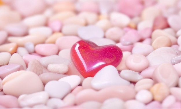 heart shape stone on plain background for valentines day