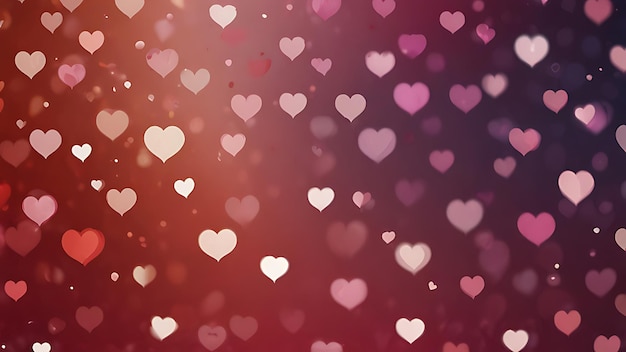 Photo heart shape valentine day bokeh background womens day love gradient