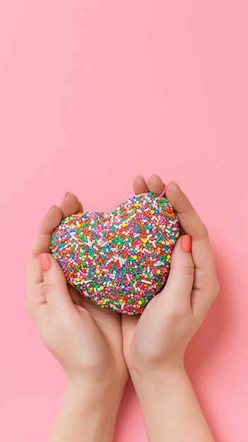 a heart shape with sprinkles