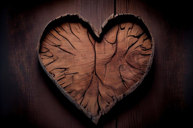 Heart shape on wood