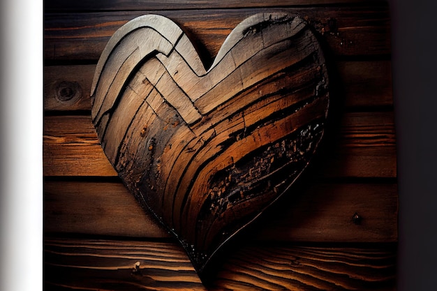 Heart shape on wood