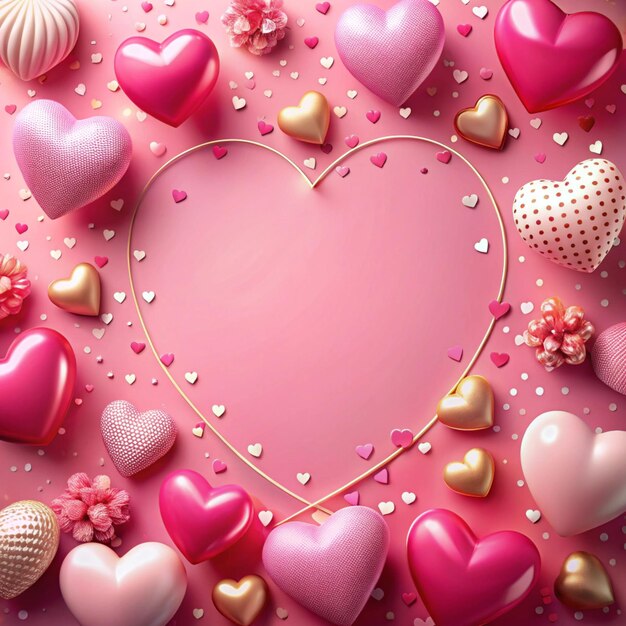 Photo a heart shaped background with many hearts and a pink heart