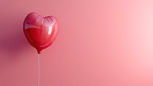 Heart Shaped Balloon Floating on Pink