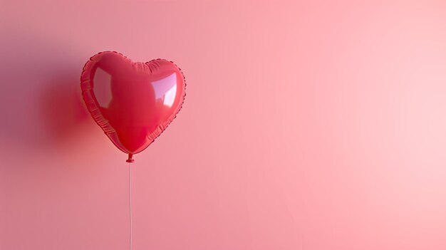 Heart Shaped Balloon Floating on Pink