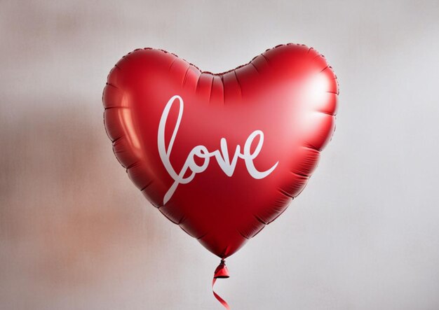 Photo heart shaped balloon with the inscription love