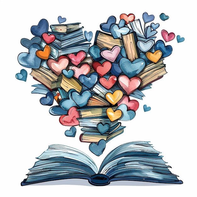 Photo a heart shaped book with many hearts on it