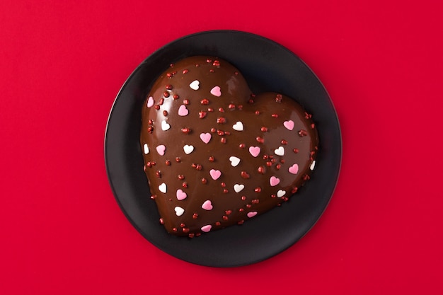 Heart shaped cake for Valentine's Day