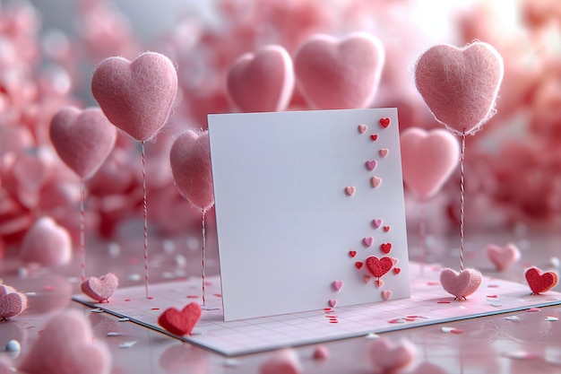 a heart shaped card with hearts and hearts on it