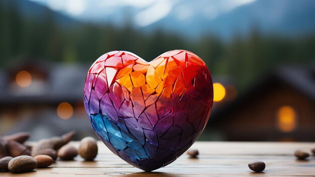 heart shaped colorful candy in a box