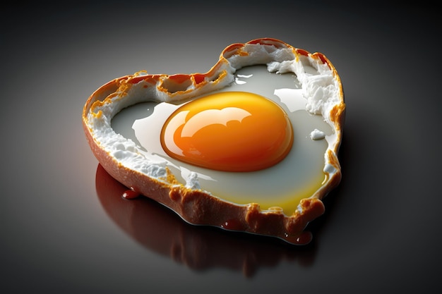 A heart - shaped egg with the word egg on it