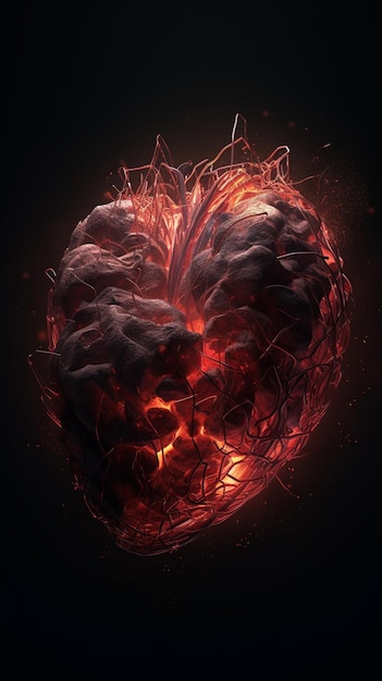 A heart shaped fireball is shown in this image.