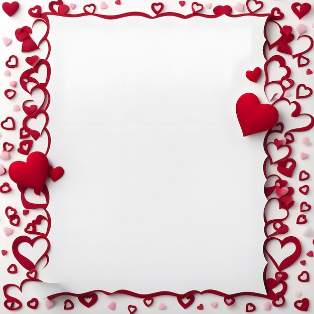 a heart shaped frame with hearts and hearts on it