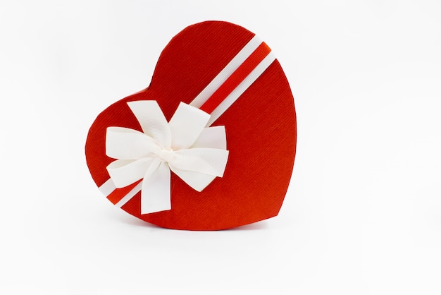 Photo heart shaped gift box with a ribbon