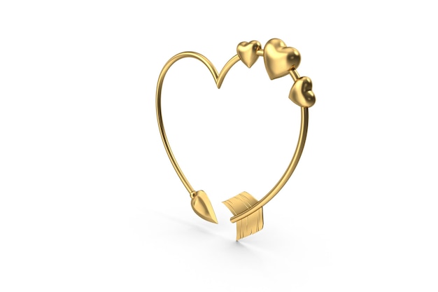 Heart Shaped Golden Arrow