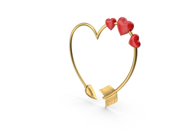 Heart Shaped Golden Arrow