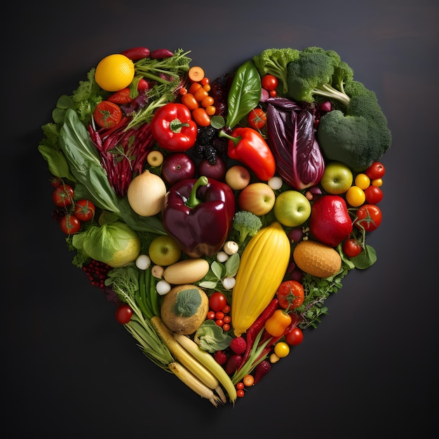 heart shaped healthy vegetables