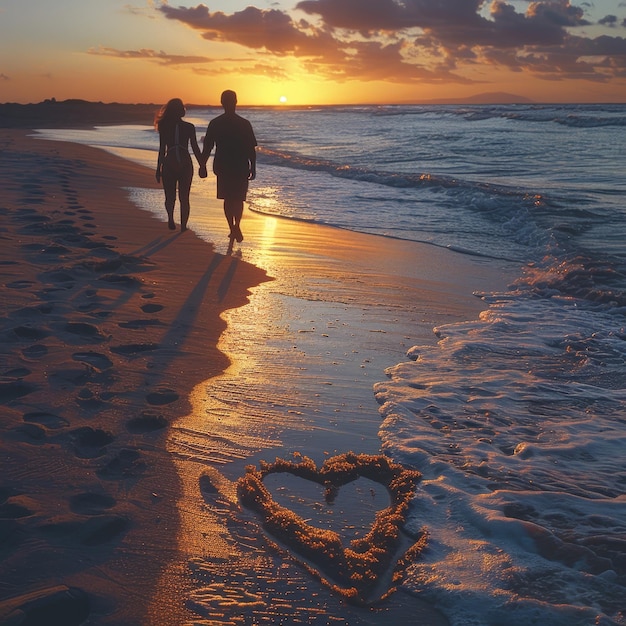 a heart shaped heart is on the beach