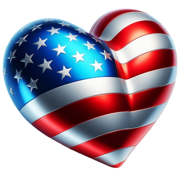 a heart shaped heart with the american flag on it