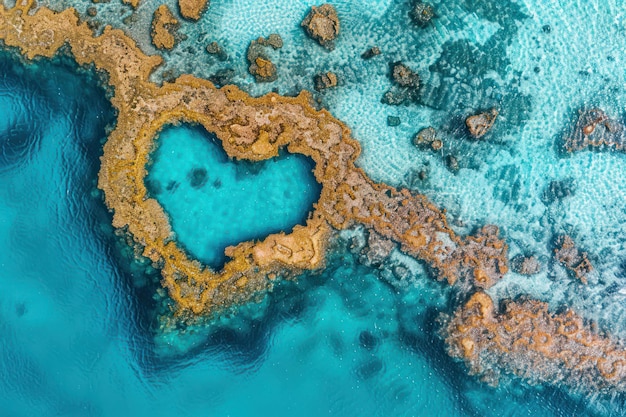 Heart Shaped Lagoon in Turquoise Waters