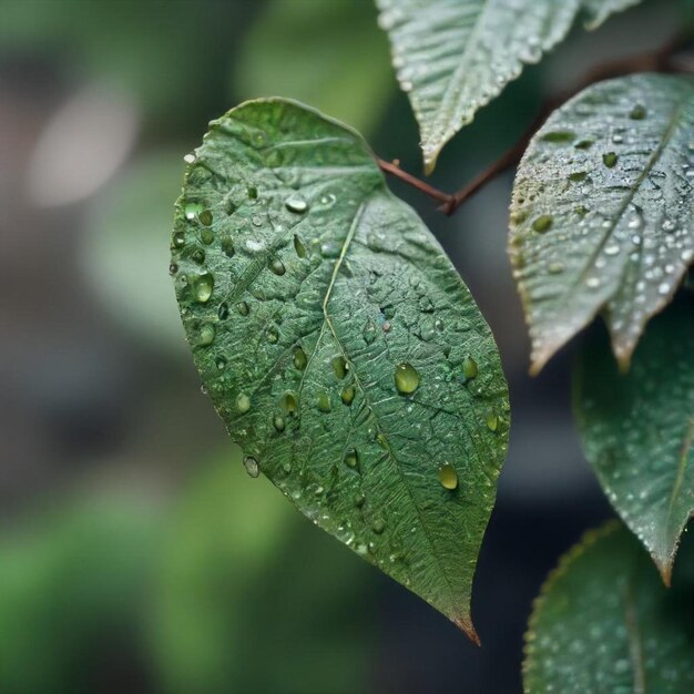 a heart shaped leaf with water droplets on it