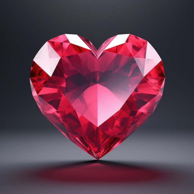 A heart shaped object with a diamond inside.