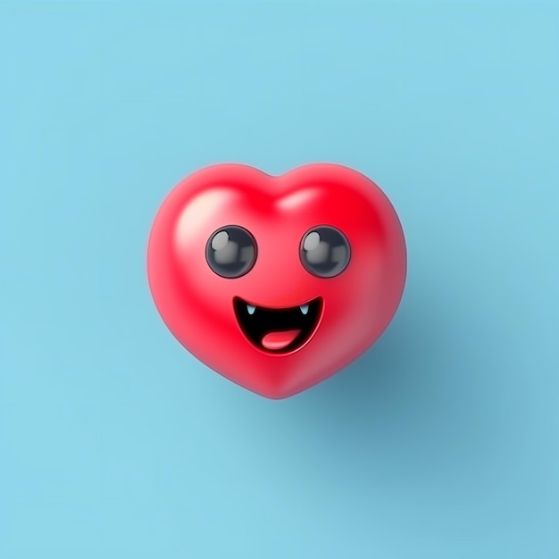 a heart shaped object with eyes and a smile on it