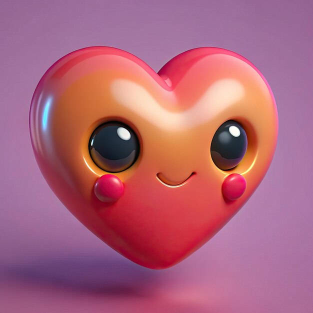 Photo a heart shaped object with a face that says  happy face