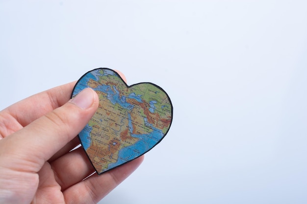 Heart shaped object with map of Africa as valentine day concept