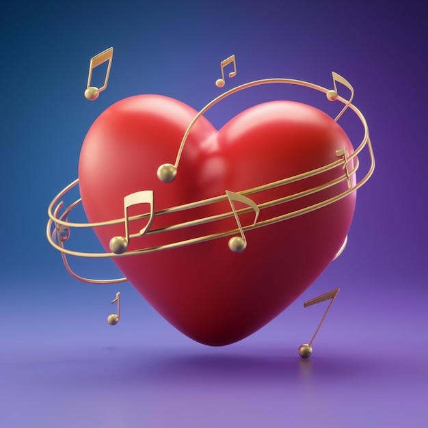 a heart shaped object with music notes on it