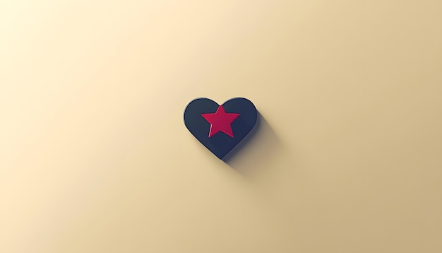 Photo a heart shaped object with a red star on it