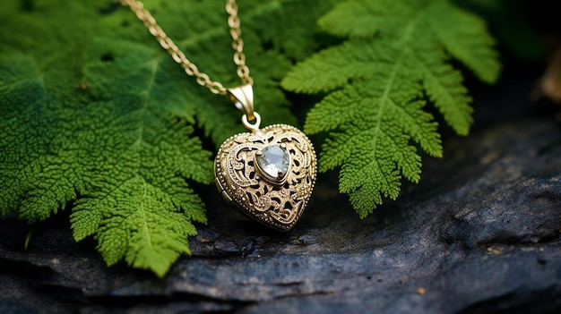 Photo a heart shaped pendant with a heart