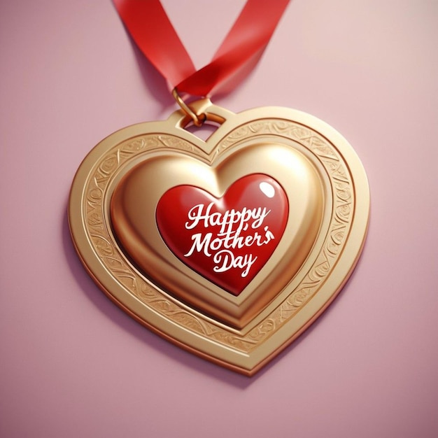 a heart shaped pendant with the words happy mothers day on it