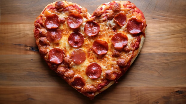 Heart shaped pizza